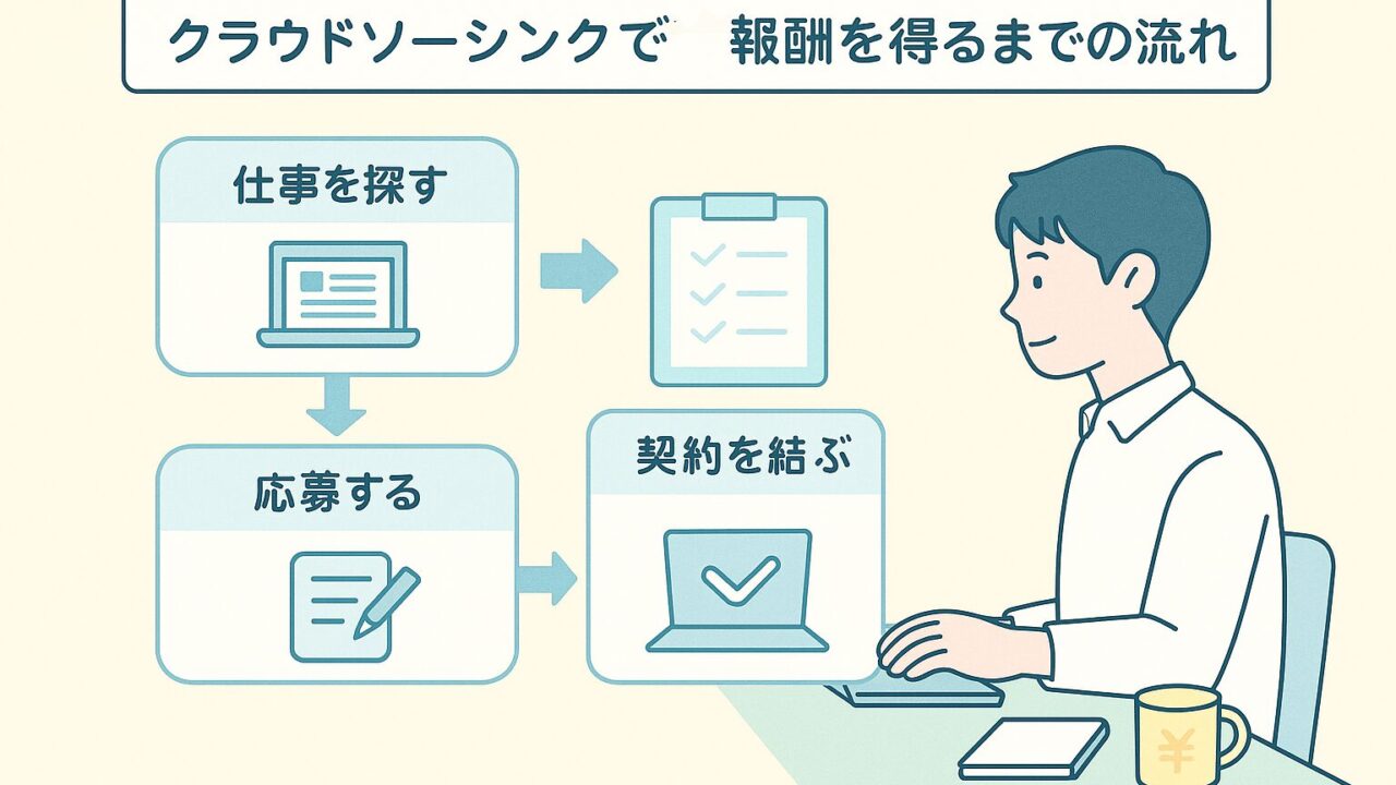 副業収益化までのステップを示した図解イラスト